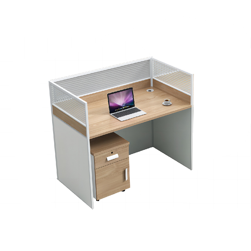 荣美盛直行屏风卡位 单人位办公桌 含柜（枫木+白）张 1240*620*1050